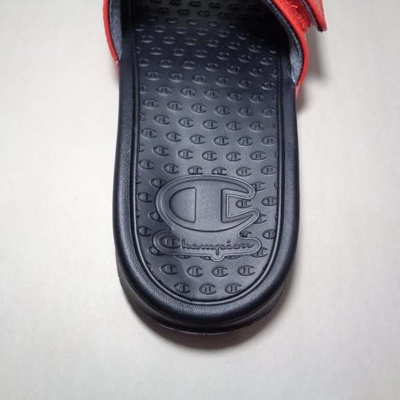 Champion Size 13 M LOGO SLIDE Red Black Sandals New Men\'s Shoes main image 10